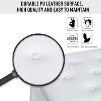 HomCom Piano Bench with Storage Faux Leather Padded Double / Duet w/ Music Storage - White(m-7)