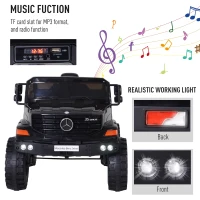 Aosom 12V Mercedes-Benz Zetros Kids Ride On Car Off Road Truck with Remote Control - Black(m-6)