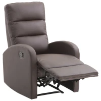HomCom Modern PU Leather Living Room Manual Recliner Lounger Sofa Chair - Brown(m-1)