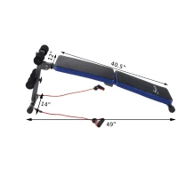 Soozier Adjustable Folding Ab Decline Sit-Up Bench With Resistance Bands(m-3)
