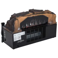 HOMCOM 5200 BTU 750W/1500W Electric Log Set Heater with Realistic Ember Bed - Black(m-8)