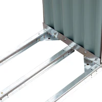 Outsunny 79" Steel Sturdy Firewood Covered Shed Storage Rack - Gray(m-12)