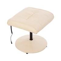 HOMCOM Massaging PU Leather Recliner and Ottoman with Leather Wrapped Base - Cream White(m-5)