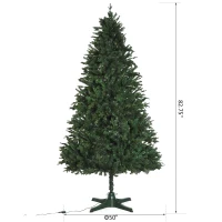 HomCom 6.9' PVC Needles Rotating Prelit Artificial Pine Christmas Tree - Green(m-4)