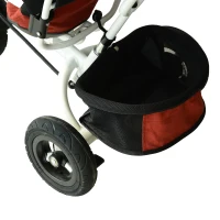 Qaba 2-in-1 Lightweight Steel Adjustable Convertible Tricycle Stroller - Red(m-10)