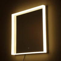 kleankin 24" x 24" Square Front Light LED Bathroom Vanity Mirror(m-7)