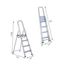 HomCom 4-Step Folding Aluminum Step Stool Ladder(m-3)