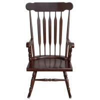 HomCom Wooden Baby Nursery Rocking Chair - Dark Brown(m-5)