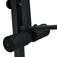 Soozier Adjustable Versatily Exercise Free Weight Bench with Weight Bar and Leg Extension Station(m-5)