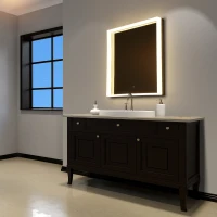 kleankin 24" x 24" Square Front Light LED Bathroom Vanity Mirror(m-2)