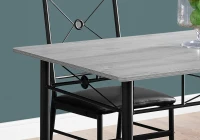 Monarch 5 Piece 43" Rectangular Metal Framed Table and Chairs Dining Set - Grey / Black(m-3)