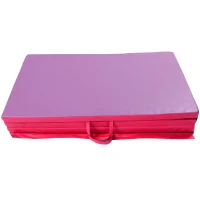 Soozier 6' x 4' x 2" PU Leather Folding Gymnastics/ Martial Arts Mat - Pink and Purple(m-4)