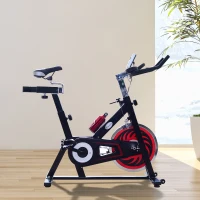 Soozier Indoor Stationary Cycling Exercise Bike w/LCD Display - Black and Red(m-3)