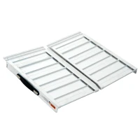 Open Box HomCom 2' Lightweight Aluminum Portable Walled PVC Folding Wheelchair Ramp(m-5)