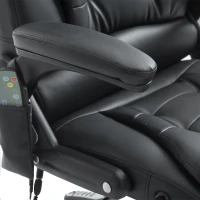 HomCom Home Office Chair PU Leather High-Back Executive Ergonomic Heated Vibrating Massage Chair - Black(m-11)