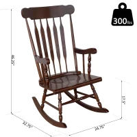 HomCom Wooden Baby Nursery Rocking Chair - Dark Brown(m-3)