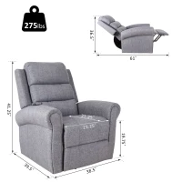 HOMCOM Power Lift Chair Heated Vibrating Massage Recliner Sofa with Remote Grey(m-3)