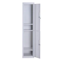 Vinsetto 71" 2 Tier Freestanding Steel Metal Lockable Employee Wall Locker Storage Cabinet - White(m-8)
