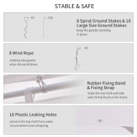 Outsunny Outdoor Event Tent 22.3ft Octagonal Wedding Party Outdoor Shelter with 8 Removable Walls - White(m-4)