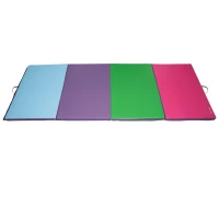 Soozier 10' x 4' x 2' PU Leather Folding Gymnastics Tumbling /Martial Arts Mat - Blue/Purple/Green/Pink(m-6)