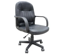 HomCom PU Leather Mid Back Executive Office Chair - Black(m-1)