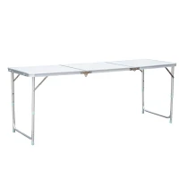 Outsunny 71" Tri-Fold Aluminum Camping Table w/ Carrying Handle(m-1)