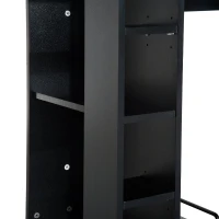 HomCom 47" Compact Wooden Modern Home Office Desk with Storage Shelves and Cabinet - Black(m-6)