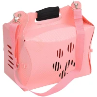 Pawhut Portable Folding Pet Dog Travel Carrying Tote Bag House Kennel - Pink(m-1)
