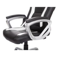 HomCom Race Car Style PU Leather Heated Massaging Office Chair - Black and White(m-8)