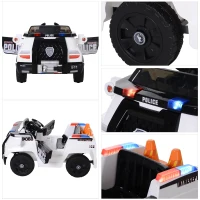 Aosom 6V Electric Ride-On Police Car Vehicle for Kids with Remote Control - Music, Lights and Siren(m-8)