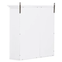 HomCom 21" Wood Wall Mount Bathroom Linen Storage Cabinet - White(m-6)