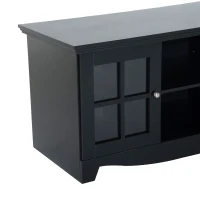 HomCom 56” Modern Country Media Storage Entertainment Center TV Stand- Matte Black(m-4)