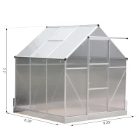 Outsunny 6.25' x 6.25' x 7.2' Portable Outdoor Walk-In Garden Greenhouse Planter(m-3)