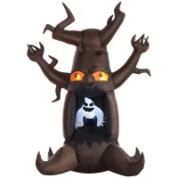 HOMCOM 8’ Lighted Inflatable Outdoor Halloween Yard Decoration - Scary Ghost Tree(m-1)