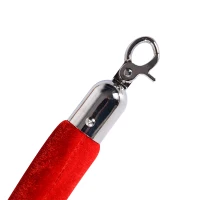 HomCom Chrome Crowd Control Red Velvet Rope Stanchion Barrier(m-9)