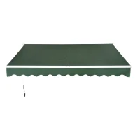 Open Box Outsunny 10' x 8' Exterior Manual Window Awning Sun Rain Shade Cover - Green(m-1)