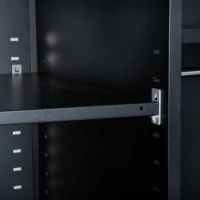 HomCom 71" Lockable Storage Cabinet Cold Rolled Steel Cabinet with Shelves - Black(m-12)