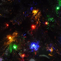 HomCom 6.9' PVC Needles Rotating Prelit Artificial Pine Christmas Tree - Green(m-13)