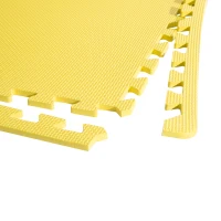 Soozier 72 sq ft Exercise Interlocking Protective Flooring - 24" x 24" x 3/8" Tiles - Yellow(m-9)