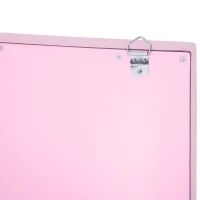 HOMCOM 20" x 26" Aluminum Alloy 26” Dimmable Illuminated Hollywood Style Vanity Mirror Mounted Home with 12 LED Bulbs - Pink(m-9)