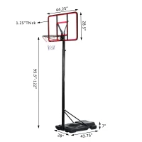 Open Box Aosom 44" Clear Backboard Height Adjustable Portable Basketball Hoop(m-4)