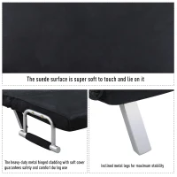 HomCom Single Person Folding 5 Position Steel Convertible Sleeper Bed Sofa Chair - Black(m-8)