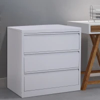 HomCom 32" W x 18" D x 30" H 3 Drawer Steel Metal Lateral File Cabinet(m-2)