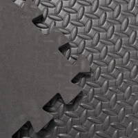 Soozier 24 sq ft Exercise Interlocking Protective Flooring - Six 24" x 24" x 3/8" Tiles - Black Diam(m-8)