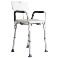 HomCom Sturdy Adjustable Medical Shower Seat Bath Chair Stool with Arms and Backrest for the Injured and Geriatric(m-1)
