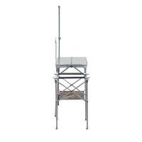 Outsunny 4.5' Compact Portable Folding Suitcase Camp Kitchen Outdoor Camping Table with Windscreen(m-5)