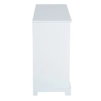 HomCom 47" Contemporary Craftsman Style Bathroom Cabinet Buffet Sideboard Countertop Tower with Drawers and Shutters - White(m-7)