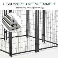 PawHut 97" x 46" Outdoor Dog Cage Galvanized Metal Dog Kennel Playpen with UV and Water Resistant Tarp Cover(m-4)