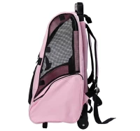 Pawhut Pet Carrier / Dog Backpack w/Wheels - Pink(m-4)