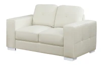 LOVE SEAT - IVORY BONDED LEATHERMON-I-8222IV(m-1)